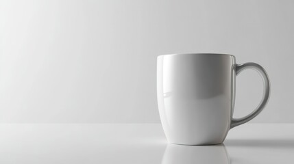 Obraz premium A White Ceramic Mug on a White Surface