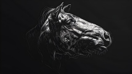 Obraz premium Detailed Sketching Process of Minimalist Animal Designs for Paper