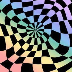 Psychedelic checkerboard rainbow