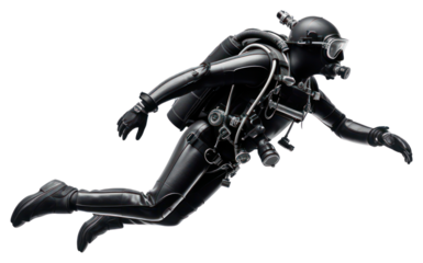 Man scuba diving sports white background recreation.