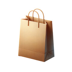 Minimalist Paper Bag Isolated on White Background for Branding Mockup