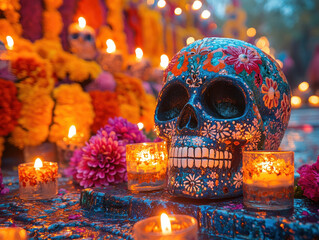 Heartfelt Day of the Dead memorial decorations pictures to honor and remember deceased loved ones
