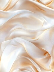 Obraz premium Abstract Cream Draped Satin Fabric Texture