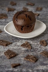 chocolate volcano grey background