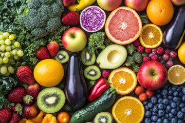 A rustic wooden crate displays colorful fruits and vegetables