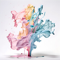 Fototapeta premium Ink-splatters-in-a-variety-of-pale-pastel-tones.