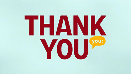 Bold red "Thank You" red text and speech bubble against a textured white grunge background, message of gratitude card, gratitude in business, event invitations, personal notes