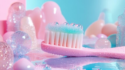 An illustration of a toothbrush with blisters on a solid color background, celebrating National Teeth Day.