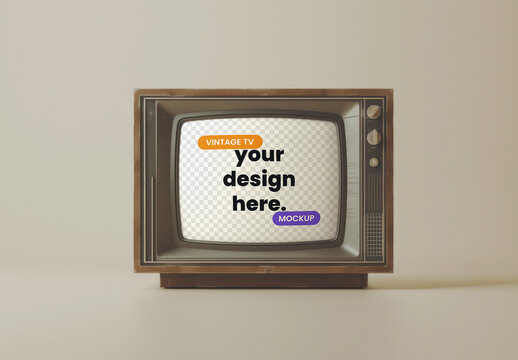 Vintage 80s TV Mockup with Generative AI