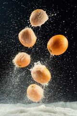 The Ponkan Mandarin levitating on a black background