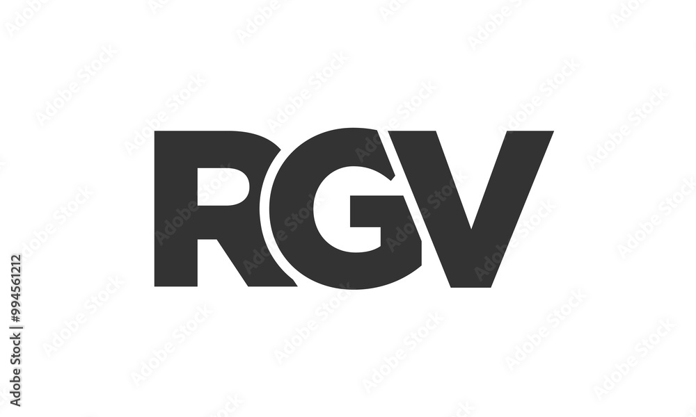 Fototapete rgv logo design template with strong and modern bold text. initial based vector logotype featuring s