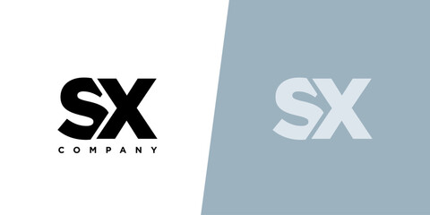 Letter S and X, SX logo design template. Minimal monogram initial based logotype.