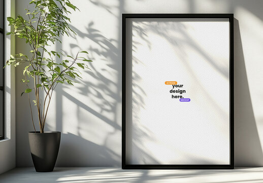 A1 Minimalist Art Print Mockup&nbsp;with Generative AI