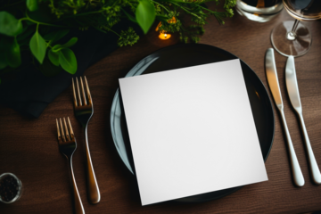 PNG menu card mockup, transparent design