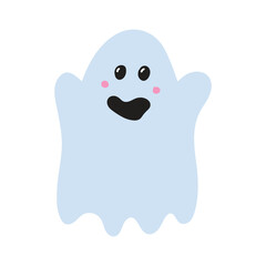 Obraz premium Cute Halloween ghost icon. Vector illustration