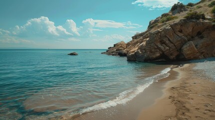 Fototapeta premium Summer day on a tranquil beach.