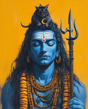 Lord Shiva Hindu God Digital Art Illustration