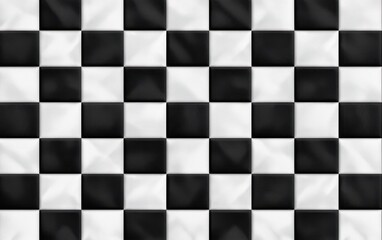 Fototapeta premium Black and white checkerboard pattern, white isolate background