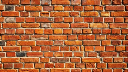 Obraz premium Red and orange brick wall providing a textured background with a repeating pattern