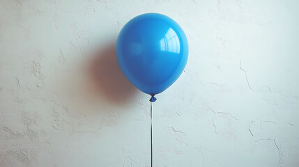 Single light blue balloon isolated a plain white background clean and playful