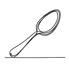 Teaspoon. Icon. Vector drawing. One line art. A simple drawing of a continuous line of kitchen utensils, dishes.