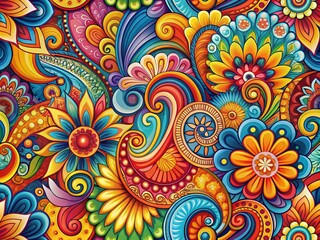 Vibrant Retro Groovy Patterns with Colorful Swirls and Shapes for Vintage Inspired Designs
