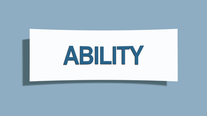 Ability. A card isolated on blue background.