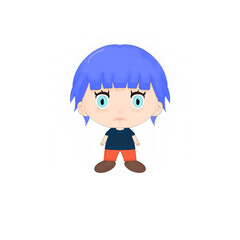 Child boy with Blue Hair, Fantasy, Anime, Mood
