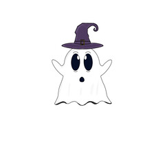Ghost Violet Witch Hat, Halloween Festival, Tiny cute