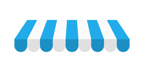 Blue and white shop awning icon