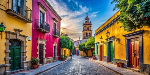 Fototapeta premium Vibrant Streets and Colorful Architecture of Tlaquepaque in Guadalajara, Jalisco, Mexico