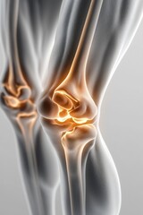knee pain, white background medical illustration style, close-up shot on the leg  " ai generated "