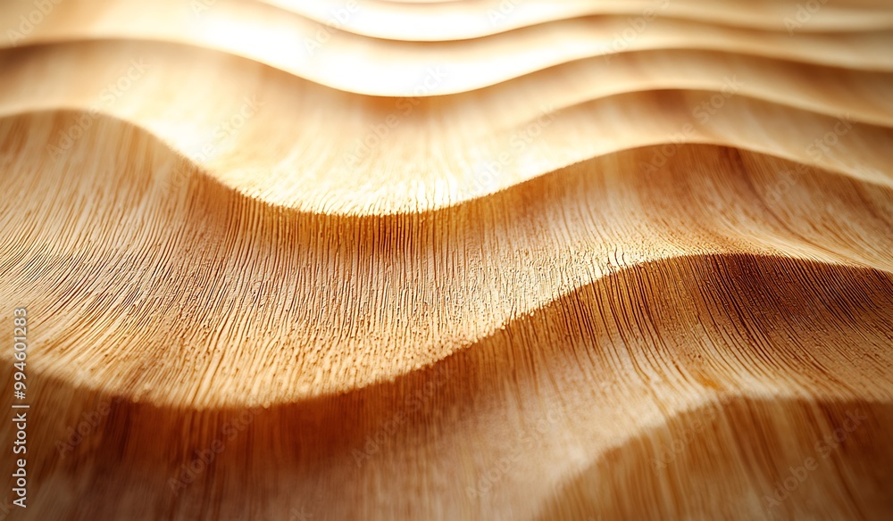 Poster abstract wooden texture with wavy lines and soft light. warm and natural background for design.