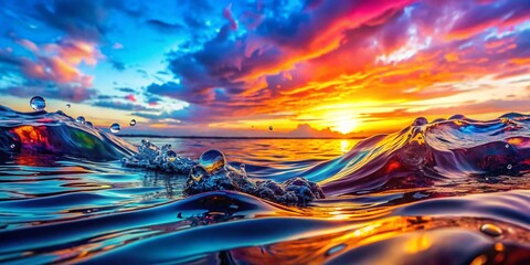 Vibrant Water Texture Illustration for Backgrounds and Design Projects Featuring Fluid Patterns