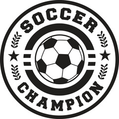 Soccer, Sports, Football, Champion, Championship, Ball, Player, Team, Name Badge, Vector, Silhouette, Logo