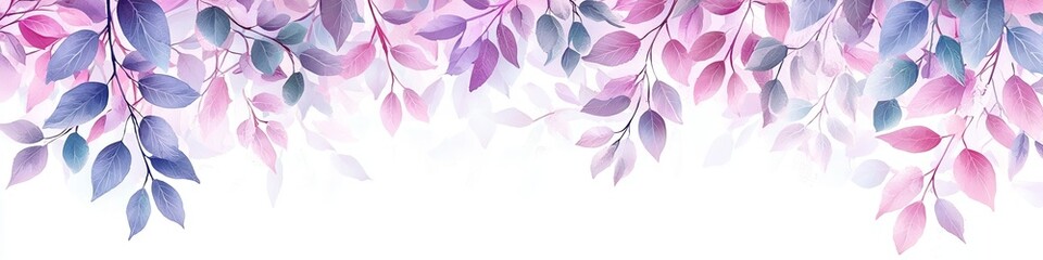 Obraz premium A purple and pink leaf pattern with simple background. 
