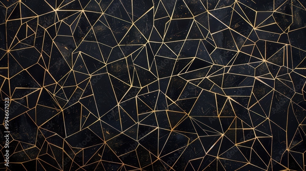 Poster intersecting lines forming complex shapes, set against a dark, contrasting background