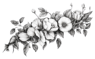 PNG Flower border drawing sketch pattern.