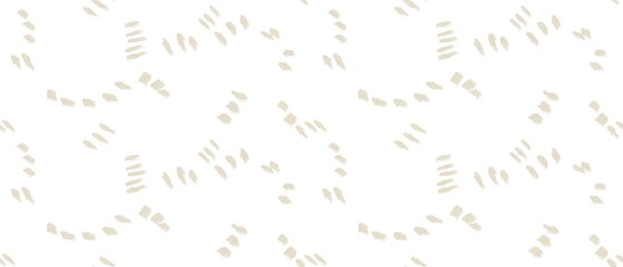 Seamless abstract geometric pattern. Simple background beige, white texture. Digital brush strokes, lines, stains. Design for textile fabrics, wrapping paper, background, wallpaper, cover.