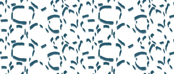 Seamless abstract geometric pattern. Simple background blue, white texture. Digital brush strokes, lines. Design for textile fabrics, wrapping paper, background, wallpaper, cover.