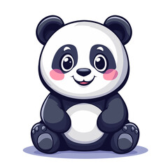 Naklejka premium Cute panda bear icon for children, simple cartoon illustration for kids, transparent, or no background