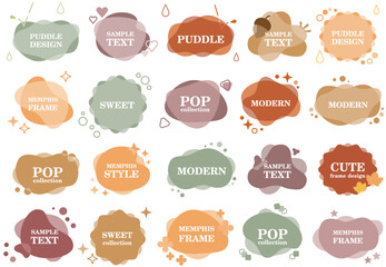 ポップなフレームセット（メンフィス　見出し　タイトル　バナー　アイコン）