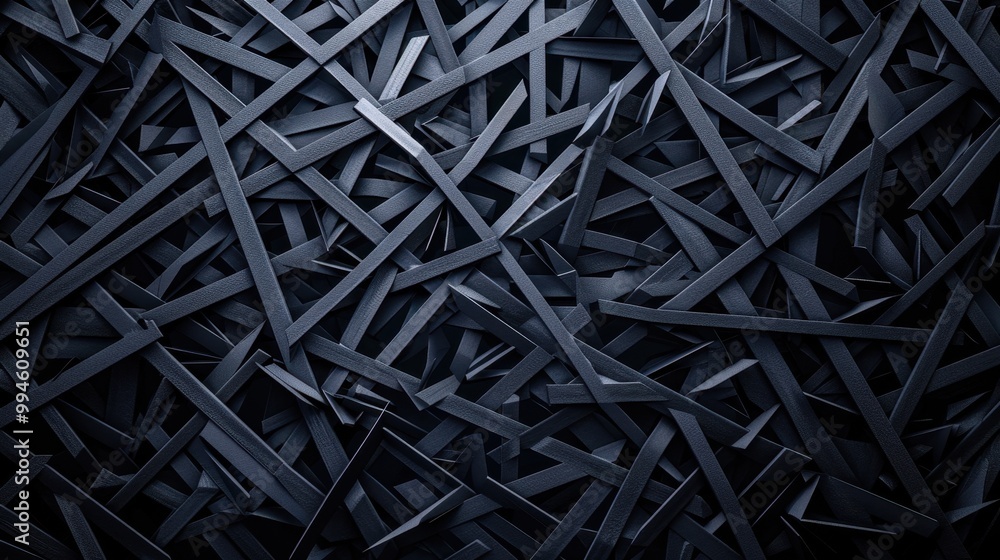 Poster intersecting lines creating intricate geometric shapes, set against a dark, contrasting background f
