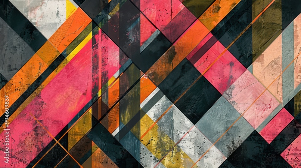 Poster intersecting lines creating intricate geometric shapes