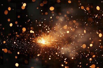 Vibrant firecrackers spinning bright sparks during a lively celebration at dusk, illuminating the night sky with dazzling displays of color