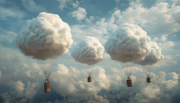 Clouds as Floating Hot Air Balloons
