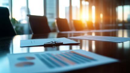 A polished conference table displays scientific tools alongside business reports, symbolizing how scientific advisory boards influence top-level management decisions in industry in