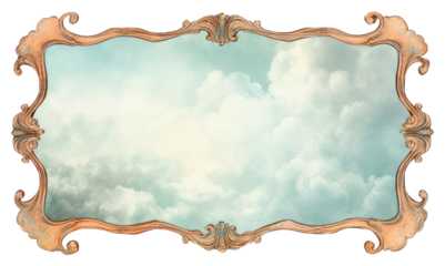 PNG Clouds frame old white background.
