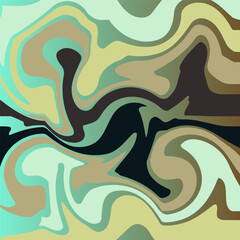 Obraz premium Abstract background with green, brown, black wavy shapes perfect for digital design projects, presentations, posters, wallpapers, and creative artworks.