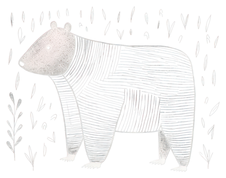 PNG Chalk style bear drawing animal mammal.